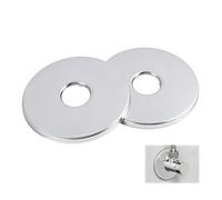 Rosace Robinet Inox 21mm Lot 2 Mitigeur Douche Tuyau 1/2 | Finition Chromée Brillante, Cache Les Ouvertures Murales, Acier Inoxydable, Montage Facile