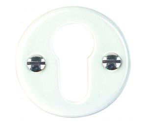 Rosace ronde clé I pour cylindre - porcelaine blanche - 48 mm MÉRIGOUS