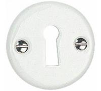 Rosace ronde clé L pour clé simple - porcelaine blanche - 48 mm MÉRIGOUS