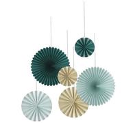 Rosaces à suspendre - PTIT CLOWN - REF/22612 - Vert clair, foncé et Beige/ivoire - 15, 20, 25 cm - 6 pièces