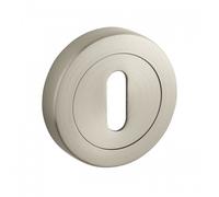 Rosaces clé L pour clé simple - design DCG - laiton nickelé satiné DCG