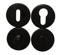 Rosaces rondes clé L pour clé simple - aluminium noir mat - Meudon CADAP