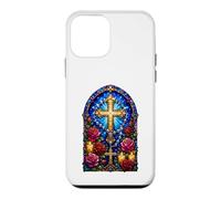 Rosaire Croix Roses Catholique Gothique Cathédrale Art Mosaïque Coque pour iPhone 12 Mini