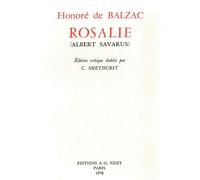 Rosalie (Albert Savarus) - Honoré de Balzac - Nizet - broché - Roman