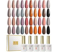 ROSALIND Automne 20Pcs Lot Vernis à Ongles Semi-permanents Nude Rose Citrouille Orange Noir Marron, UV LED Soak Off Gel Polish Nail French Manucure 6ml