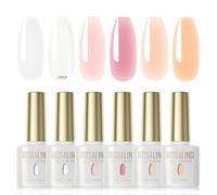 ROSALIND Gel Construction Ongle UV 6 Couleurs Builder Nail Gel Set | Transparent Blanc Rose Nude Gel De Construction Ongle pour Nail Renforcement, Réparation, UV/LED Builder Nail Gel Consruction