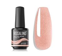 ROSALIND Gel Construction Ongle UV Pailleté-Nude Base Poly Nail Gel 15ML | Soak off UV LED Acrylique Gel Ongle Constructeur Renforcement & Réparation Ongles, À Faire soi-même à la Maison