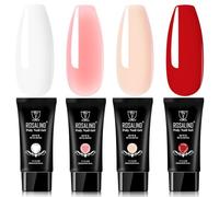 ROSALIND Gel de Construction Polyongle UV Set 20ml*4 Rouge Rose Extension | UV LED Poly Nail Gel pour Allonger & Réparer Ongles Cassés,pour Gifts Set DIY Maison & Salon Professionnel