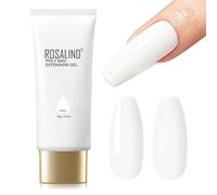 ROSALIND Gel Ongle Construction UV 70ml Blanc Acrygel | UV/LED Poly Nail Extension Gel pour Débutant, Professionnel et Salon de Manucure, Poligel à Ongle pour de Salon de Bricolage