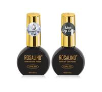 ROSALIND Paillettes Mat Top Coat Vernis Semi Permanent 2pcs 10ml | Glitter Matte Top coat Soak-Off UV LED Couche de Finition pour Vernis Gel Nail Art Manucure Set