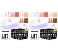 ROSALIND Poly Extension d'ongles Gel 8*10ml Mini Lampe,Base&Top Coat Kit (Lot de 2)