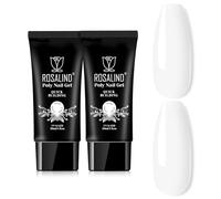 ROSALIND Poly Nail Gel, 2 * 30ml Blanc Gel Extension Ongle UV Renforcement | Soak Off UV LED Acrylgel Pour Ongles Réparation et Extension,Professionnel et Salon de Manucure, Cadeau Pour les Amateurs