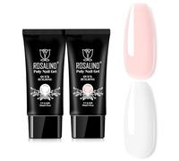 ROSALIND Poly Nail Gel, 2 Couleur 30ml Blanc Rose Nail Extension Gel | Soak Off UV LED Acrylgel Pour Ongles Réparation et Extension,Professionnel et Salon de Manucure, Cadeau Pour les Amateurs