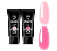 ROSALIND Poly Nail Gel Ongle Rose Pink UV Quick Building Nail Gel 2 * 30ML | Soak Off UV LED Acrylgel Pour Ongles Réparation et Extension,Professionnel et Salon de Manucure, Cadeau Pour les Amateurs