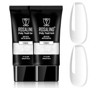 ROSALIND Poly Nail Gel Set,2pcs 60ml Transparent Nail Extension Gel Ongles | Soak Off UV LED Acrylgel Pour Ongles Réparation et Extension,DIY Manucure pour Débutant, Professionnel et Salon