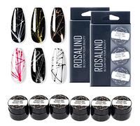 ROSALIND Spider Gel Nail Art 6 Couleurs Vernis Gel Semi Permanent DIY Conception Point To Line Peinture Vernis