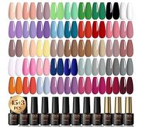 ROSALIND Vernis Gels UV Semi Permanent 48 Pcs Nude Gris Vert Violet | 45 Couleurs + 1Base ＋1 Top Coat Brillant ＋1 Top Coat Matte, Lot Mini Rouge Rose Marron UV LED Semi-permanent Manucure Cadeau