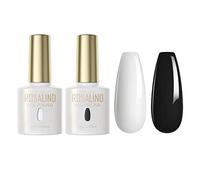 ROSALIND Vernis Semi Permanent 2 Couleurs Blanc Noir 15ml | Vernis Gel UV Semi Permanent Blanc Noir Soak Off UV/LED Gel Nail Polish Nail Art Manucure