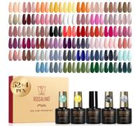 ROSALIND Vernis Semi Permanent 56 PCS Jaune Orange Marron Rouge Violet Rosa | Bleu Vert Couleurs Vernis Gel UV Semi Permanent Automne Hiver, Soak-off Mini UV/LED Vernis Semi-permanent Manucure Cadeau
