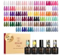 ROSALIND Vernis Semi Permanent 56 PCS Rose Violet Jaune Orange Rouge Vert | Marron Bleu Couleurs Vernis Gel UV Semi Permanent, Soak-off Mini UV/LED Vernis Semi-permanent Manucure Cadeau