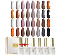 ROSALIND Vernis Semi Permanent Automne 16+4 Lot Vernis à Ongles Gels Semi-permanents avec Base et Top Coat Matt UV LED Soak Off Gel Polish Nail French Manucure 6ml