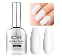 ROSALIND Vernis Semi Permanent Blanc Couleur 1 Pièces 11ML | Blanc Couleur Gel UV Ongle, Soak Off UV/LED Gel Polish Semi-permanent Vernis Gel pour Manucure DIY