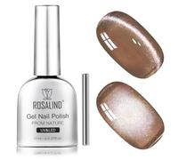 ROSALIND Vernis Semi Permanent Cat Eyes Marron Couleur 1 Pièces 11ML | Marron Vernis Gel Magnétique, Soak Off UV/LED Gel Polish Semi-permanent Cat Eyes avec Bâton Magnétique pour Manucure