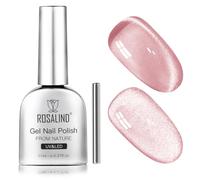 ROSALIND Vernis Semi Permanent Cat Eyes Rose Couleur 1 Pièces 11ML | Rose Vernis Gel Magnétique, Soak Off UV/LED Gel Polish Semi-permanent Cat Eyes avec Bâton Magnétique pour Manucure