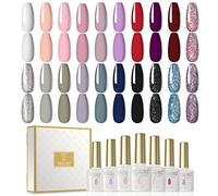 ROSALIND Vernis Semi Permanent Lot de Vernis à Ongles Gels 20 Couleurs 6ml UV/LED Rouge Noir Blanc d’Argent Pailletté pour Nail Art, Parfait pour Fête/Soiree,Cadeau Ideal (Classique)
