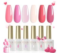 ROSALIND Vernis Semi Permanent Rose Clair Rose Foncé Rose Neon 6 Couleurs | Vernis Gel UV Semi Permanent Soak Off UV/LED Couleurs Gel Nail Art Manucure Sommerfarben Valentin Cadeau