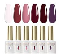 ROSALIND Vernis Semi Permanent Rose Clair Rose Rouge Rouge Foncé Violet Foncé 6 Couleurs Vernis à Ongles Gels Semi-permanents UV LED Soak Off Gel Nail Polish Valentin French Manucure