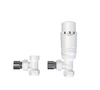 Rosani Classic ensemble de raccords de radiateur universel à angle droit - blanc mat V201 - matt white