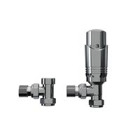 Rosani Classic ensemble de raccords de radiateur universel à angle droit - chrome V201 - chrome
