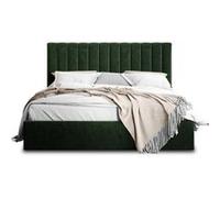 Rosario - lit coffre - 140x200 - sommier inclus - en velours - Vert Vert G
