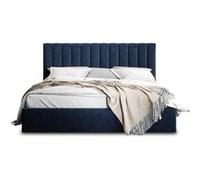 Rosario - lit coffre - 180x200 - sommier inclus - en velours - Bleu Bleu