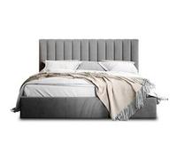 Rosario - lit coffre - 180x200 - sommier inclus - en velours - Gris Gris G