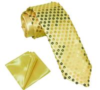 ROSAUI Cravate Pailletée pour Homme et Femme avec Pochette de Costume - Set Élégant de Cravate en Satin pour Mariage, Fête, Discothèque, Carnaval et Halloween