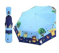 Rosavida Parapluie pliable pour enfants, ouverture automatique, dessin animé, protection UV, parapluie de voyage compact coupe-vent pour filles, garçons, femmes, Bleu ciel., Unique size