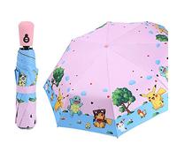 Rosavida Parapluie pliable pour enfants - Ouverture automatique - Motif dessin animé - Protection UV - Parapluie de voyage compact et coupe-vent pour filles, garçons, femmes #3