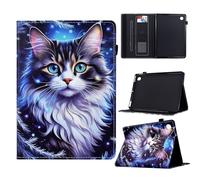 Rosbtib Étui pour Samsung Galaxy Tab A9 Plus 11" modèle 2023 SM-X210/X216/X218, étui de protection folio avec porte-cartes et porte-stylo pour Galaxy Tab A9+, motif chat du Maine
