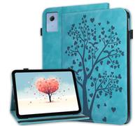 Rosbtib Étui pour tablette Lenovo Idea Tab 11" modèle 2025 TB-336ZU TB-336FU avec bande élastique et emplacements pour cartes Motif cœur arbre - Bleu