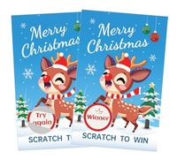 Roscid Lot de 50 cartes de Noël à gratter pour fête prénatale, anniversaire, mariage, Nouvel An, fête d'hiver, école, bureau, famille, groupe de voyage, jeu de poche