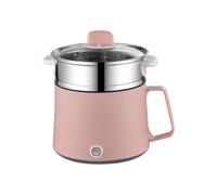 Rose,1.7 Double,Marmite Électrique, Mini Cuiseur À Riz Multifonction, Cuiseur À Nouilles Rapide De 1,7 L, Mini Marmite Antiadhésive pour Soupe, Ramen, Pâtes, Œufs