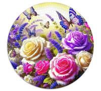 Rose 1000 Pièce Jigsaw Puzzles Jeux ÉduChatifs Soulageur De Stress Puzzles Ronds Belle Décoration Puzzle pour Cadeaux De Voyage, Présent 1000pcs (67.5x67.5cm)