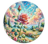 Rose 1000 Pieces Plant Flower Puzzles Ronds Puzzle Cadeaux Jeu D'Intelligence Puzzle DIY pour Adultes Et Enfants 1000pcs (67.5x67.5cm)