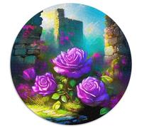 Rose 1000 Pièces Puzzle Circulaire 3D Haute définition Puzzles Classiques Puzzle Rond Créatif Jeu D'Intelligence De l'art De La Décoration Moderne 1000pcs (67.5x67.5cm)