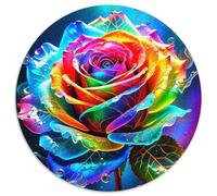 Rose 1000 Pièces Puzzle Circulaire planteee Fleur Puzzle Adulte pour Enfants Jeu Cadeau Unique Jeu D'Intelligence De l'art De La Décoration Moderne 1000pcs (67.5x67.5cm)