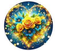 Rose 1000 Pièces Puzzle Circulaire planteee Fleur Puzzle Adulte pour Enfants Jeux De Défi Uniques Jeu D'Intelligence Décoration pour Enfants Cadeau 1000pcs (67.5x67.5cm)