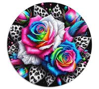 Rose 1000 Pièces Puzzle Circulaire planteee Fleur Puzzle Adulte pour Enfants Jeux De Défi Uniques Jeu D'Intelligence Décoration pour Enfants Cadeau 1000pcs (67.5x67.5cm)