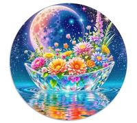 Rose 1000 Pièces Puzzle Circulaire planteee Fleur Puzzle Adulte pour Enfants Jeux De Défi Uniques Jeu D'Intelligence Décoration pour Enfants Cadeau 1000pcs (67.5x67.5cm)